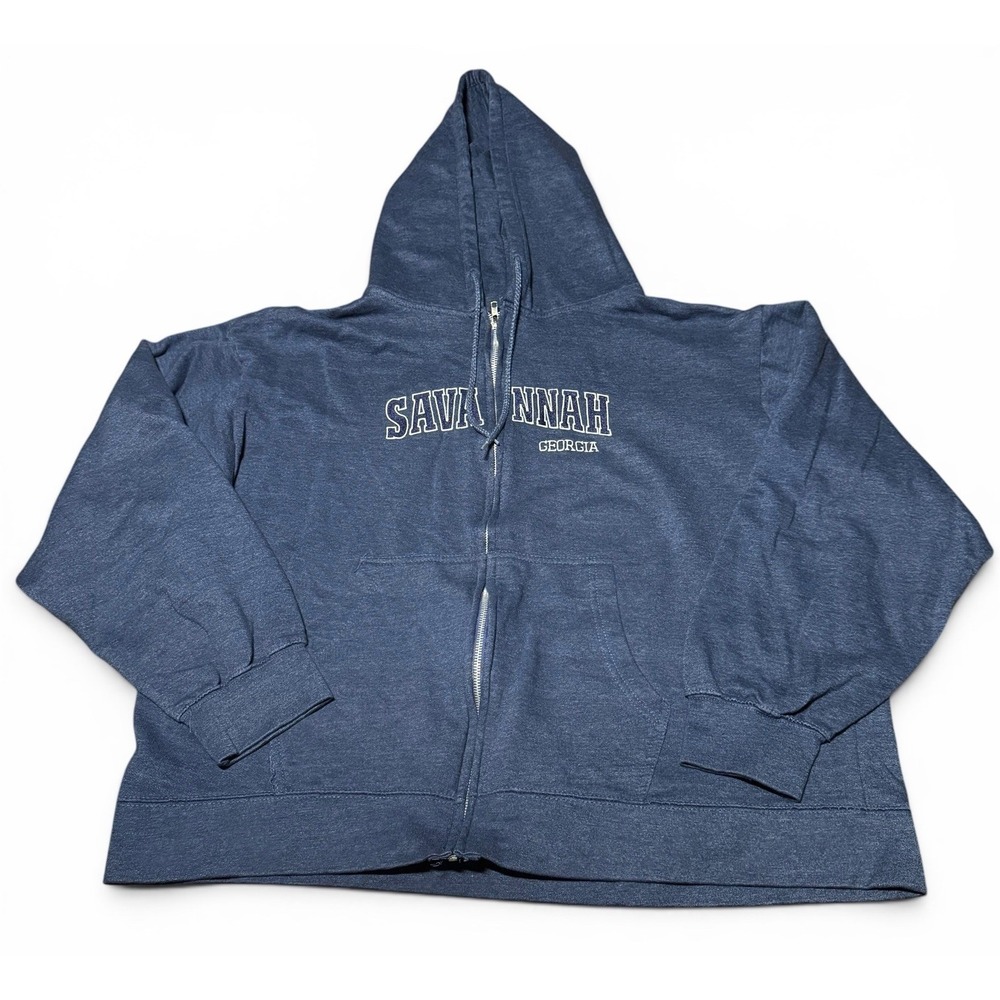 Infinity Savannah Georgia Full Zip Hoodie Sweatshirt Blue Adult XXL